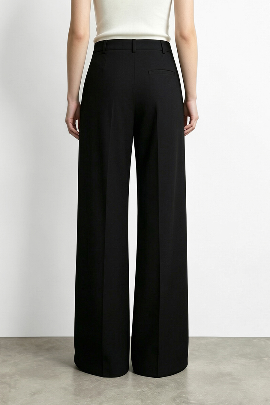 Gathered wide‑leg casual trousers|AMII