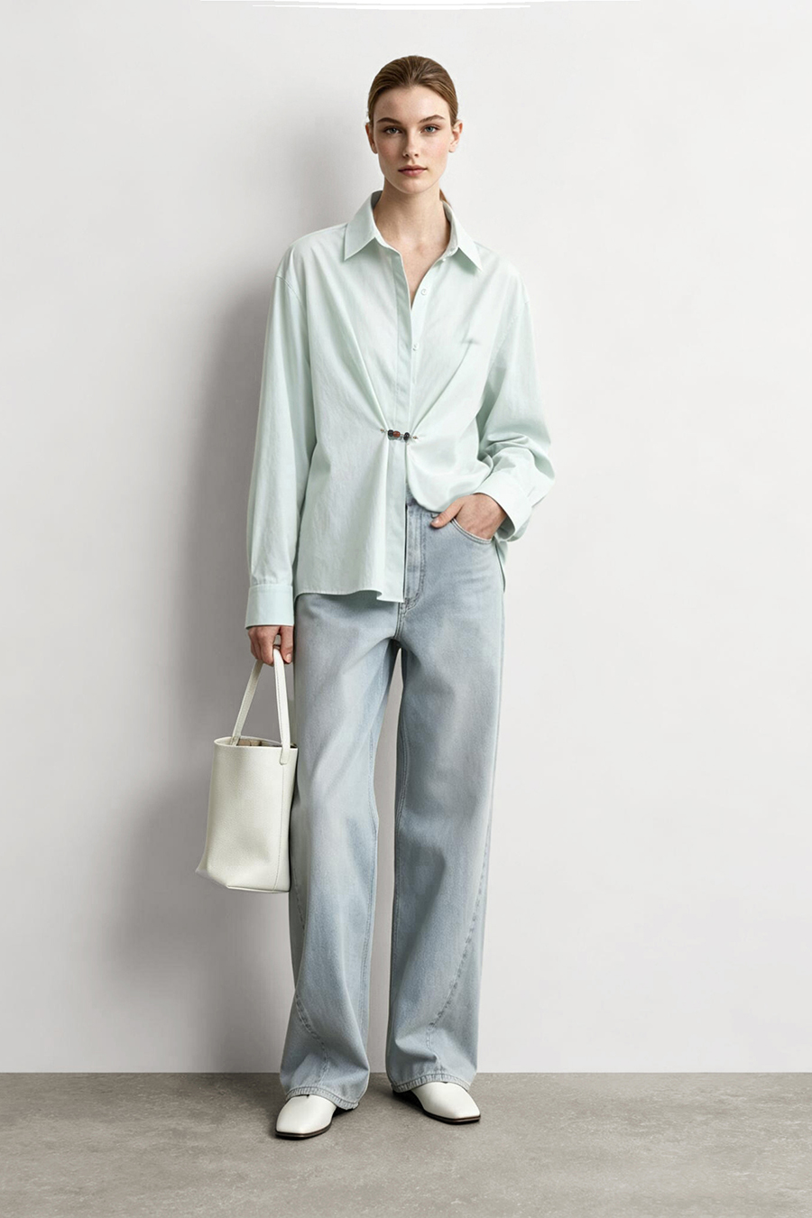 Beaded Pin Collar Shirt | AMII