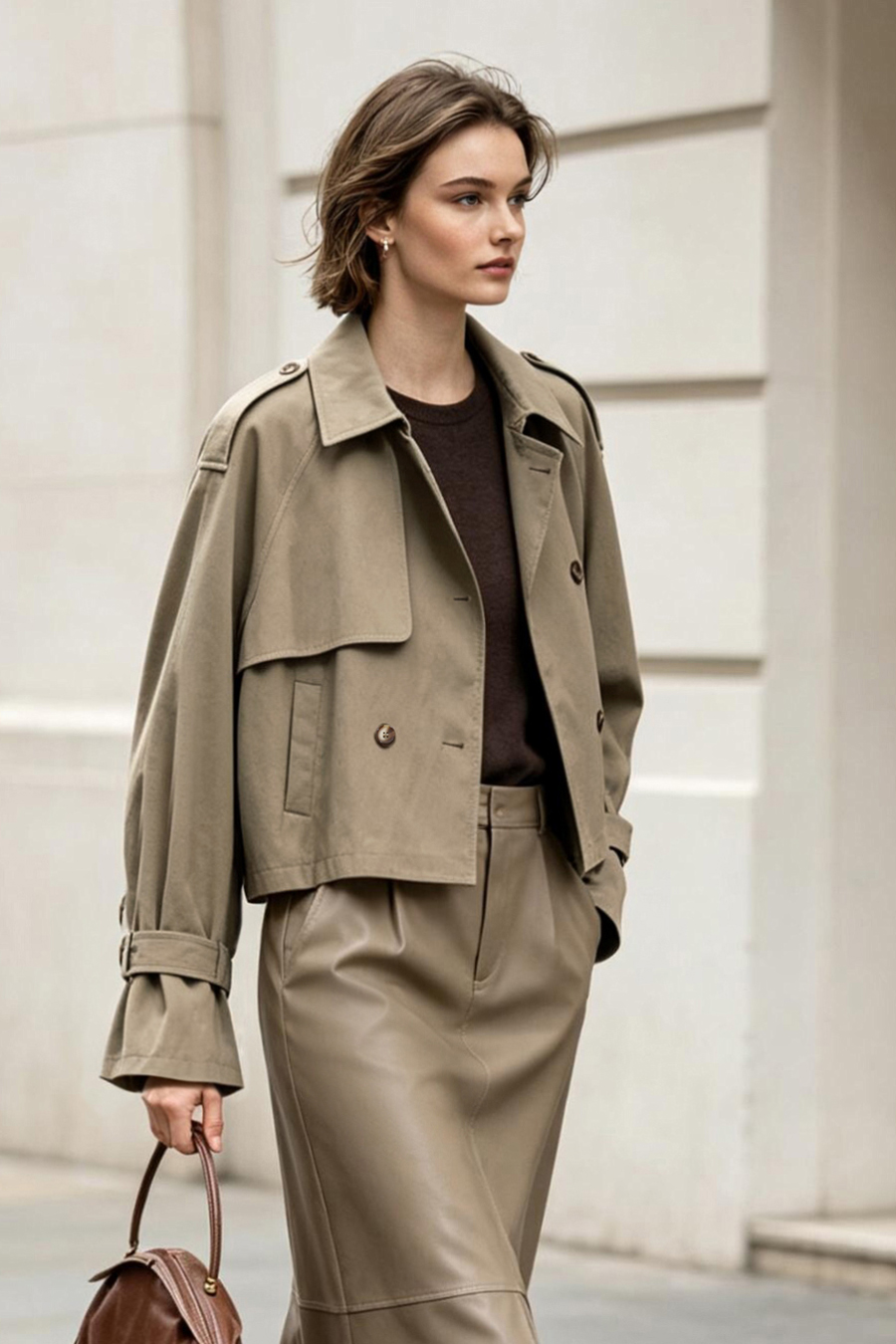 Raglan Sleeve Double Breasted Trench Coat | AMII
