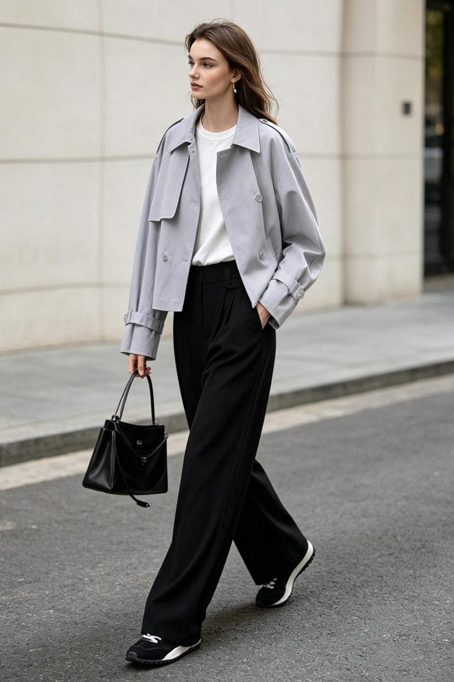 Raglan Sleeve Double Breasted Trench Coat | AMII