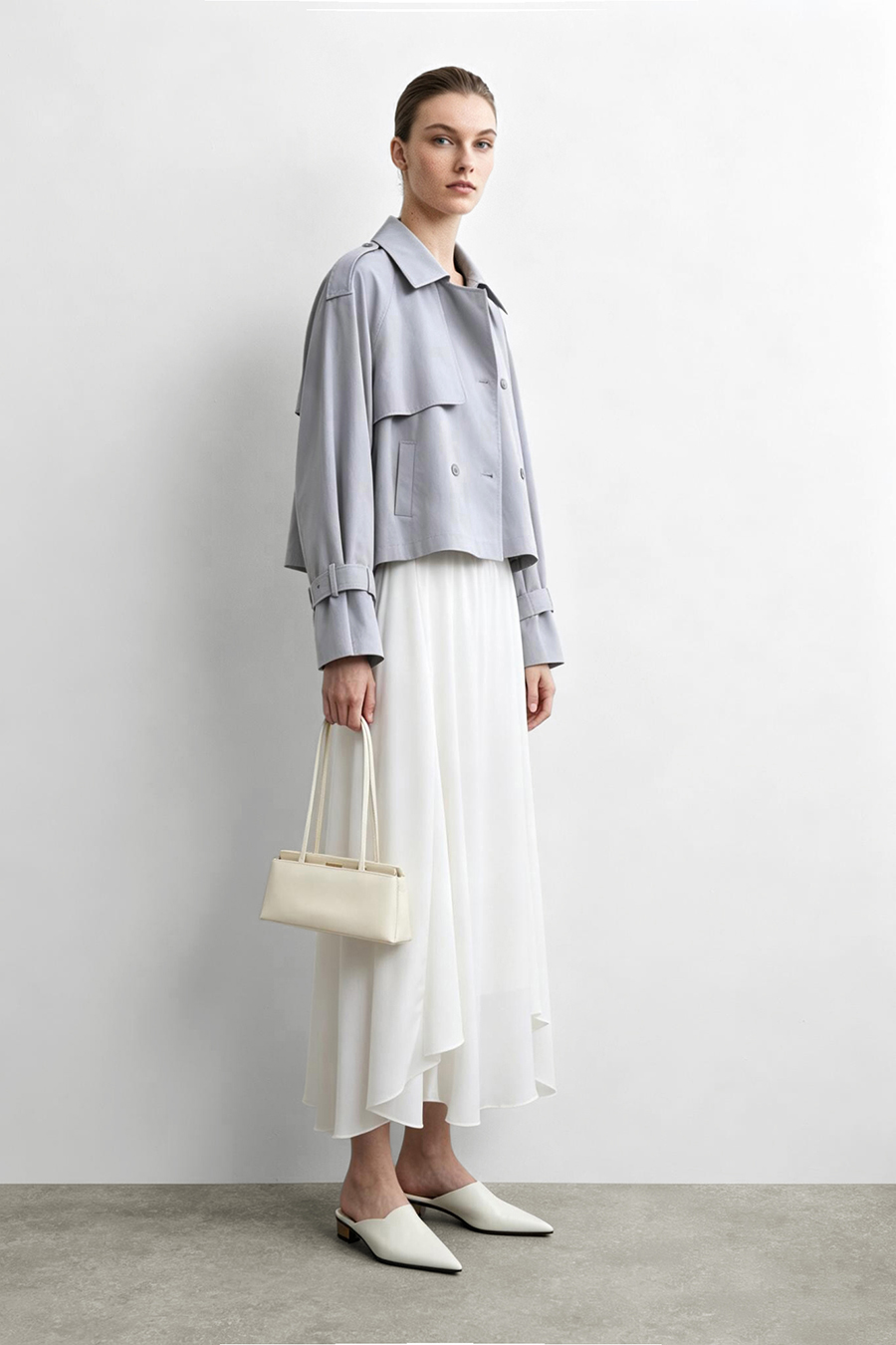 Raglan Sleeve Double Breasted Trench Coat | AMII