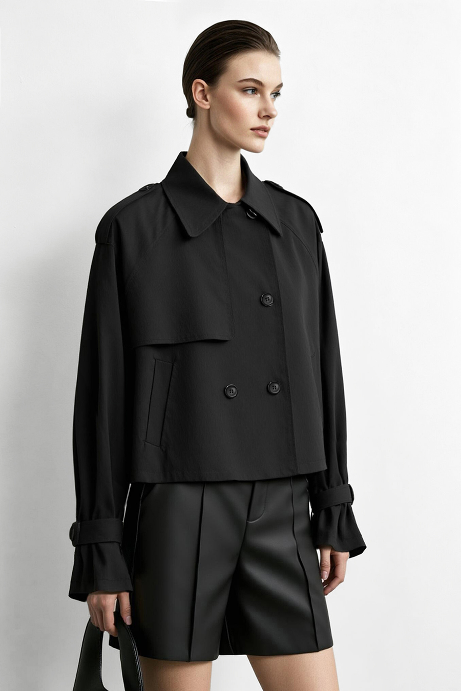 Raglan Sleeve Double Breasted Trench Coat | AMII