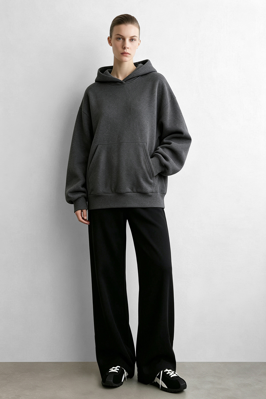 Rhinestone Print Hoodie|AMII