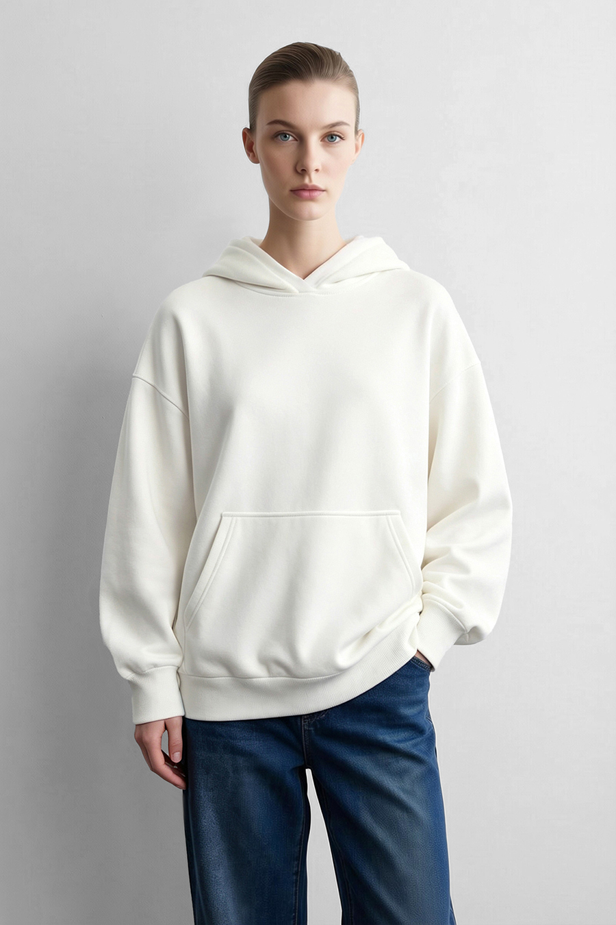 Rhinestone Print Hoodie|AMII