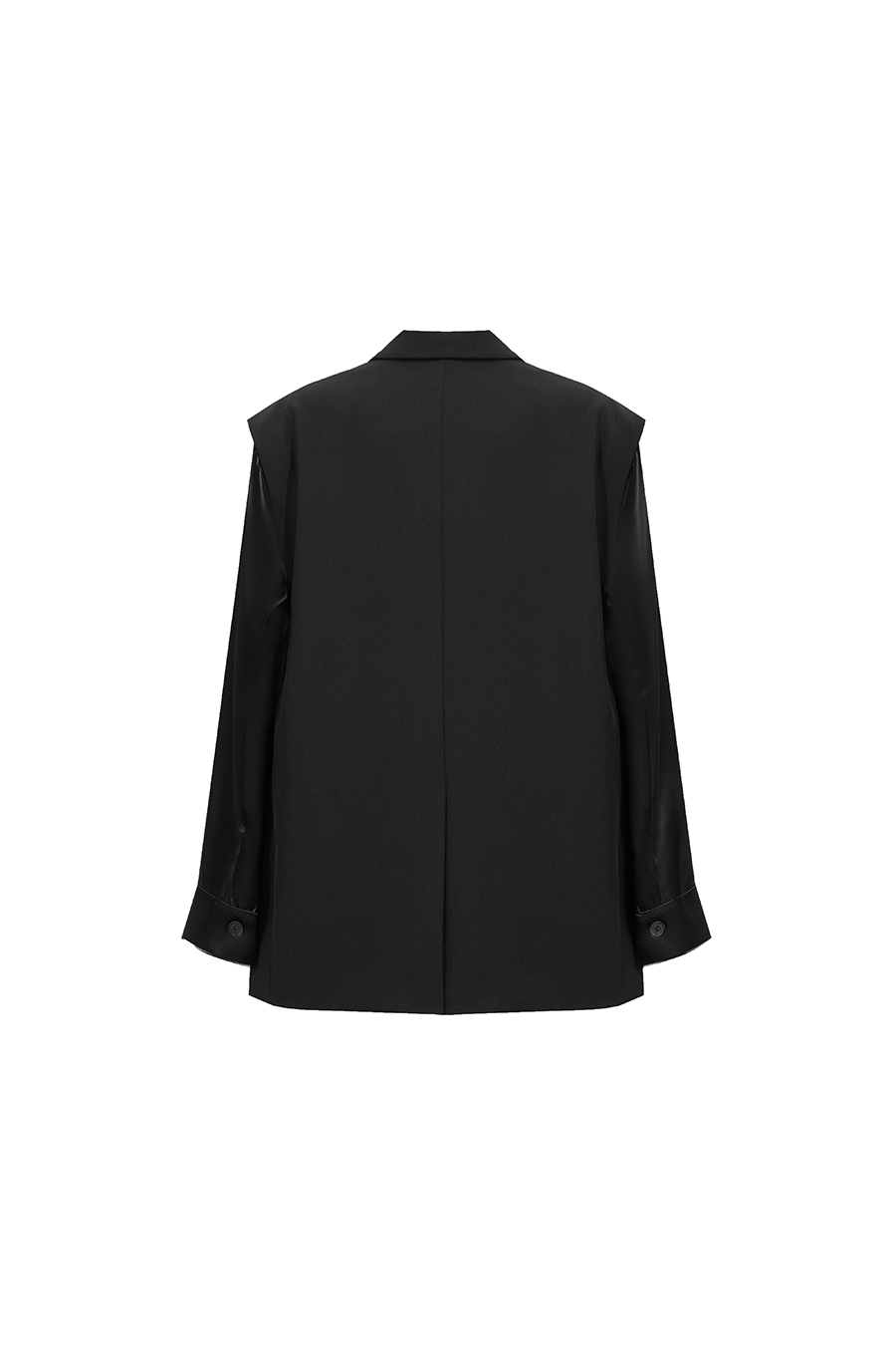 Contrast Satin-Paneled Blazer|AMII