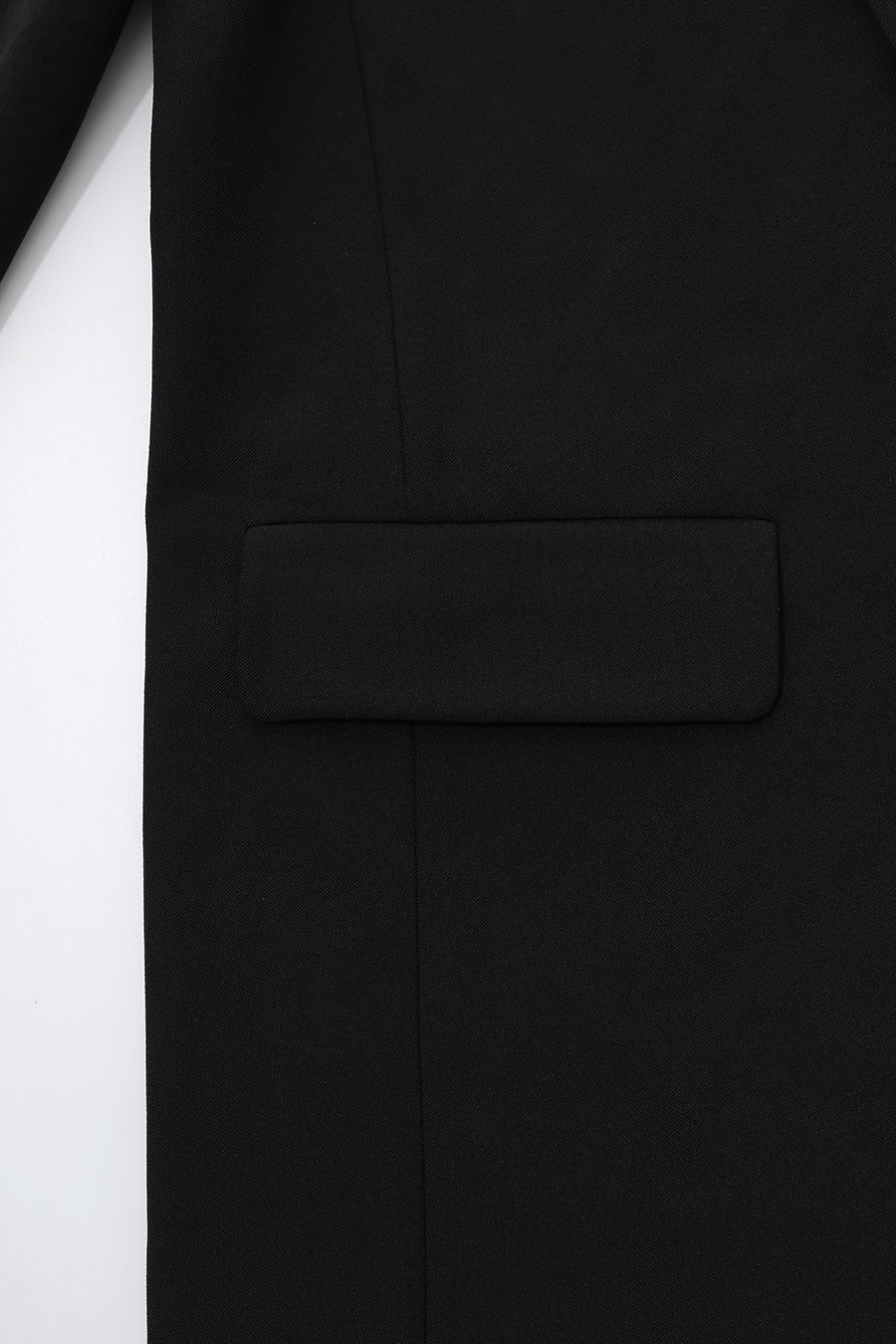 Contrast Satin-Paneled Blazer|AMII