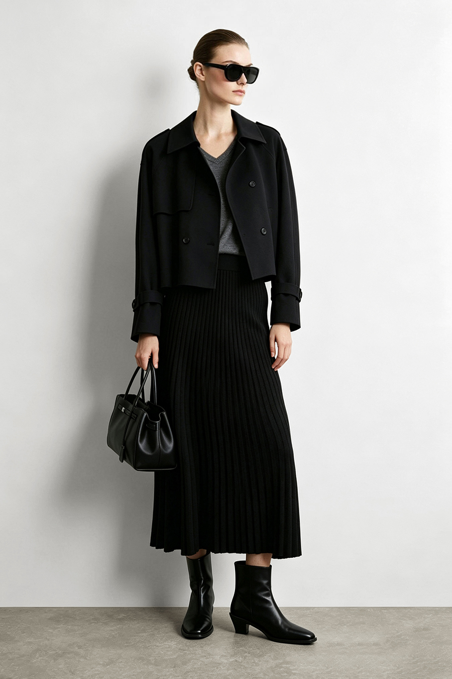 Rib Knit Midi Skirt | AMII