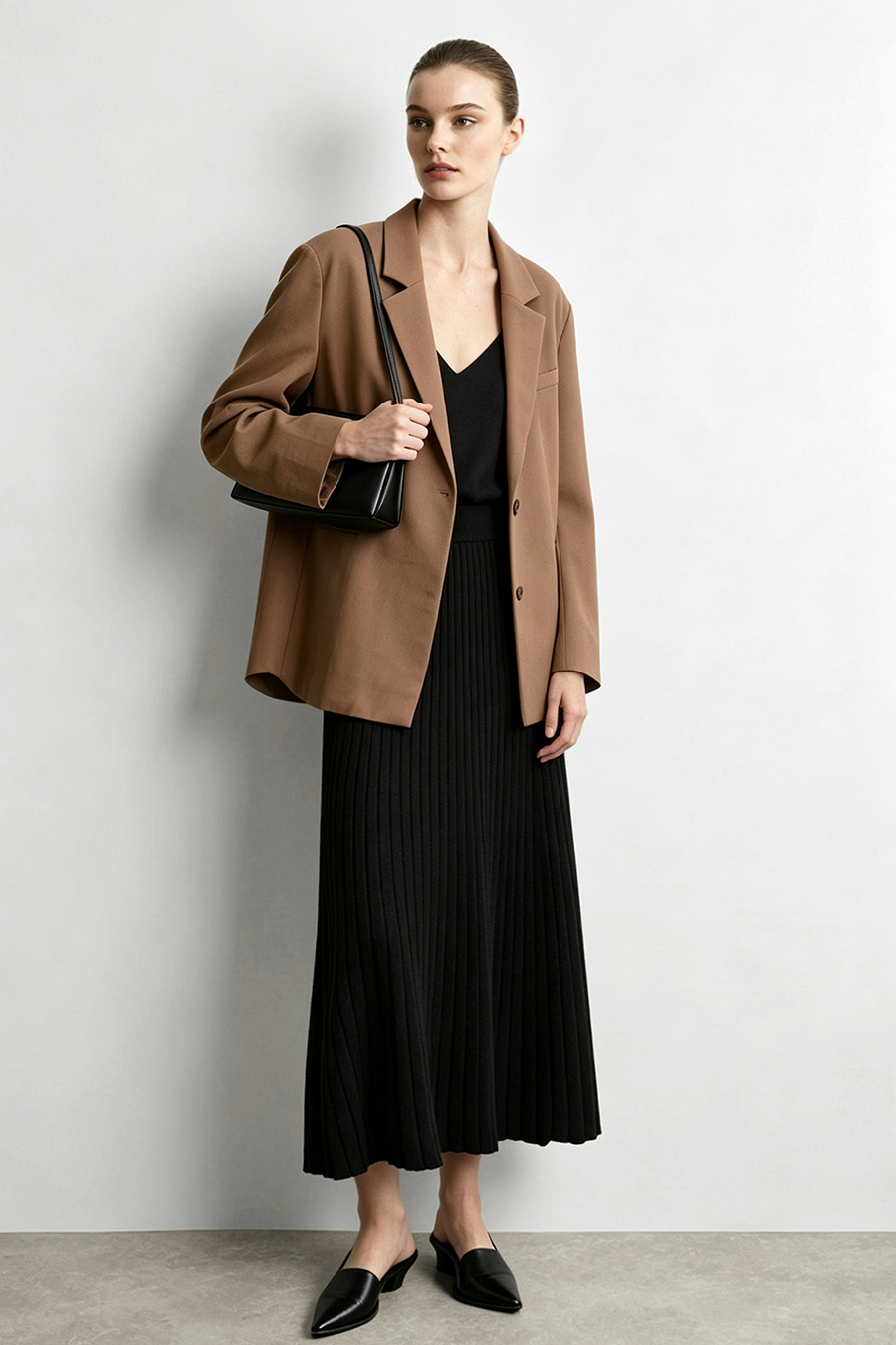 Rib Knit Midi Skirt | AMII
