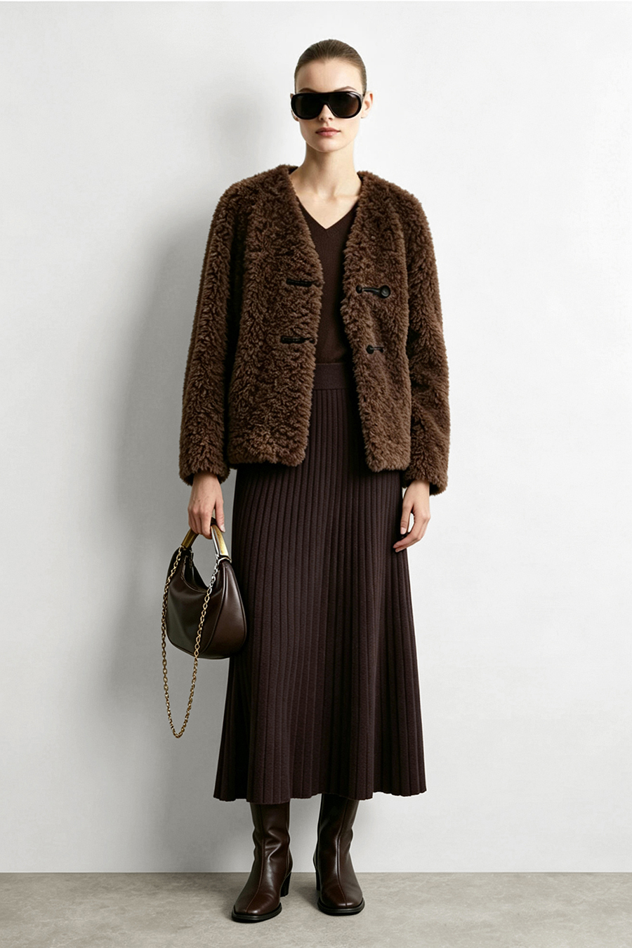 Rib Knit Midi Skirt | AMII