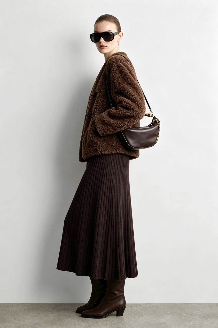 Rib Knit Midi Skirt | AMII