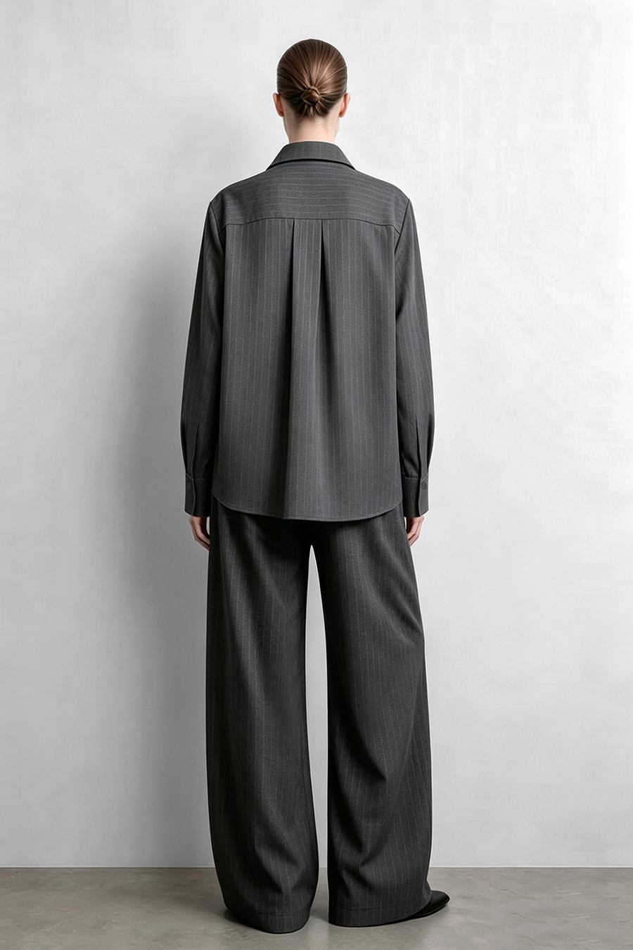 Striped Shirt with Beaded Tie | AMII
