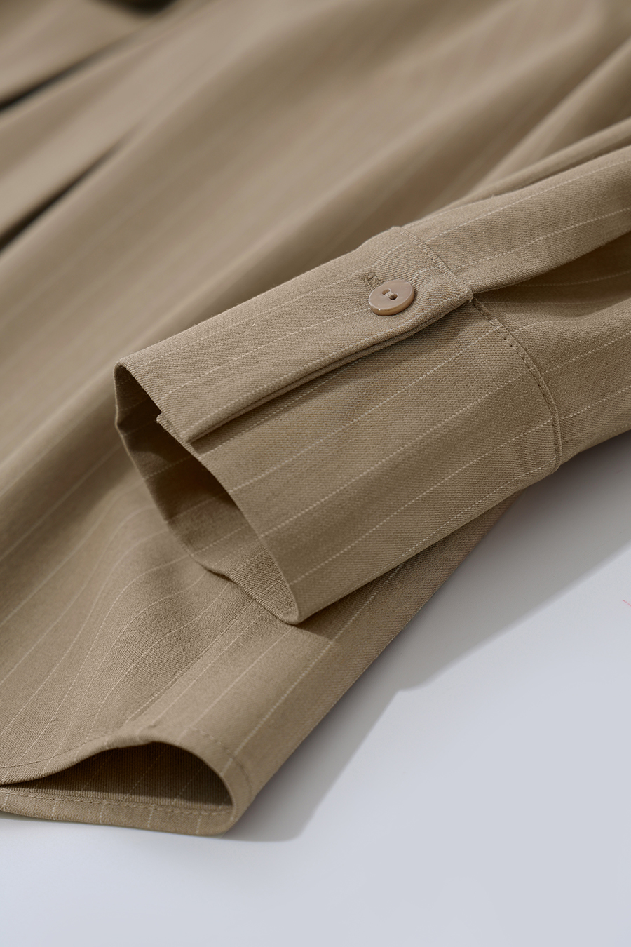Striped Shirt with Beaded Tie | AMII