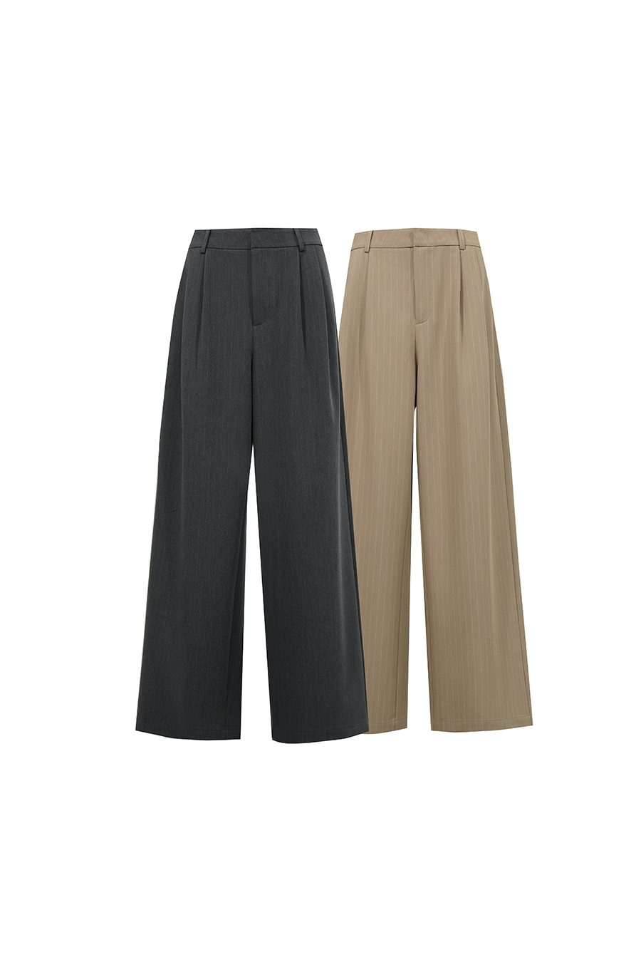 Striped Wide Leg Casual Pants | AMII
