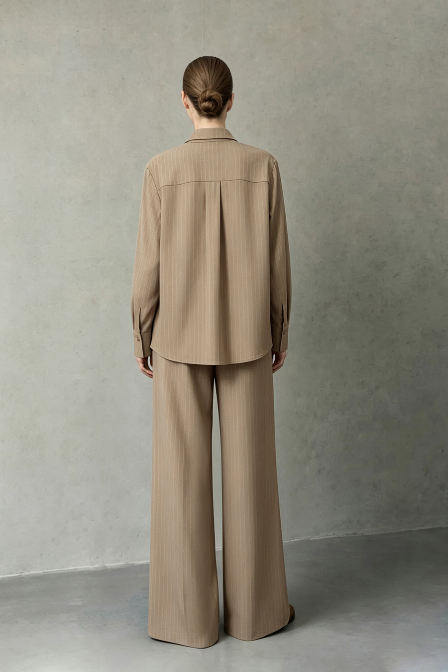 Striped Wide Leg Casual Pants | AMII