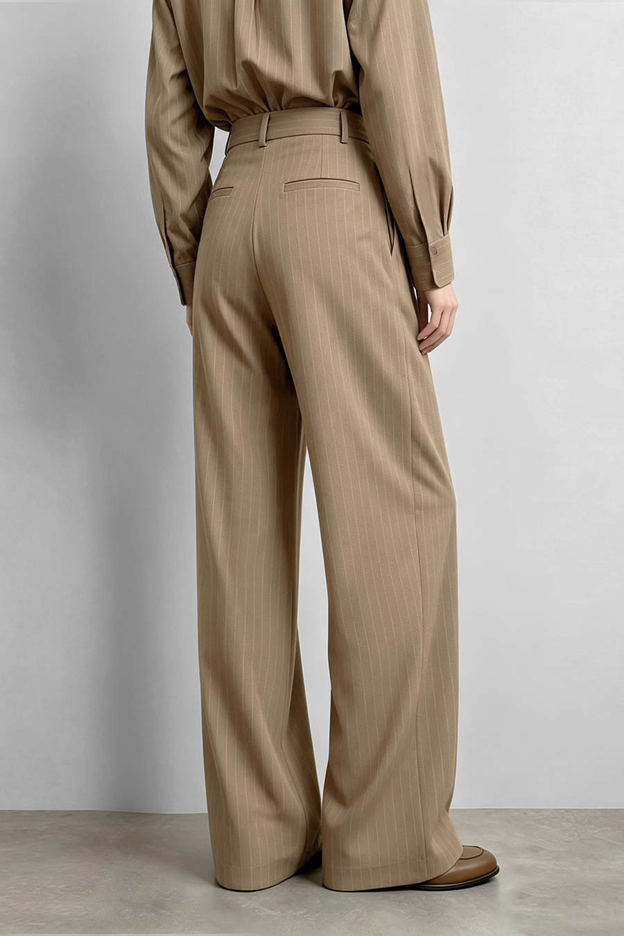 Striped Wide Leg Casual Pants | AMII