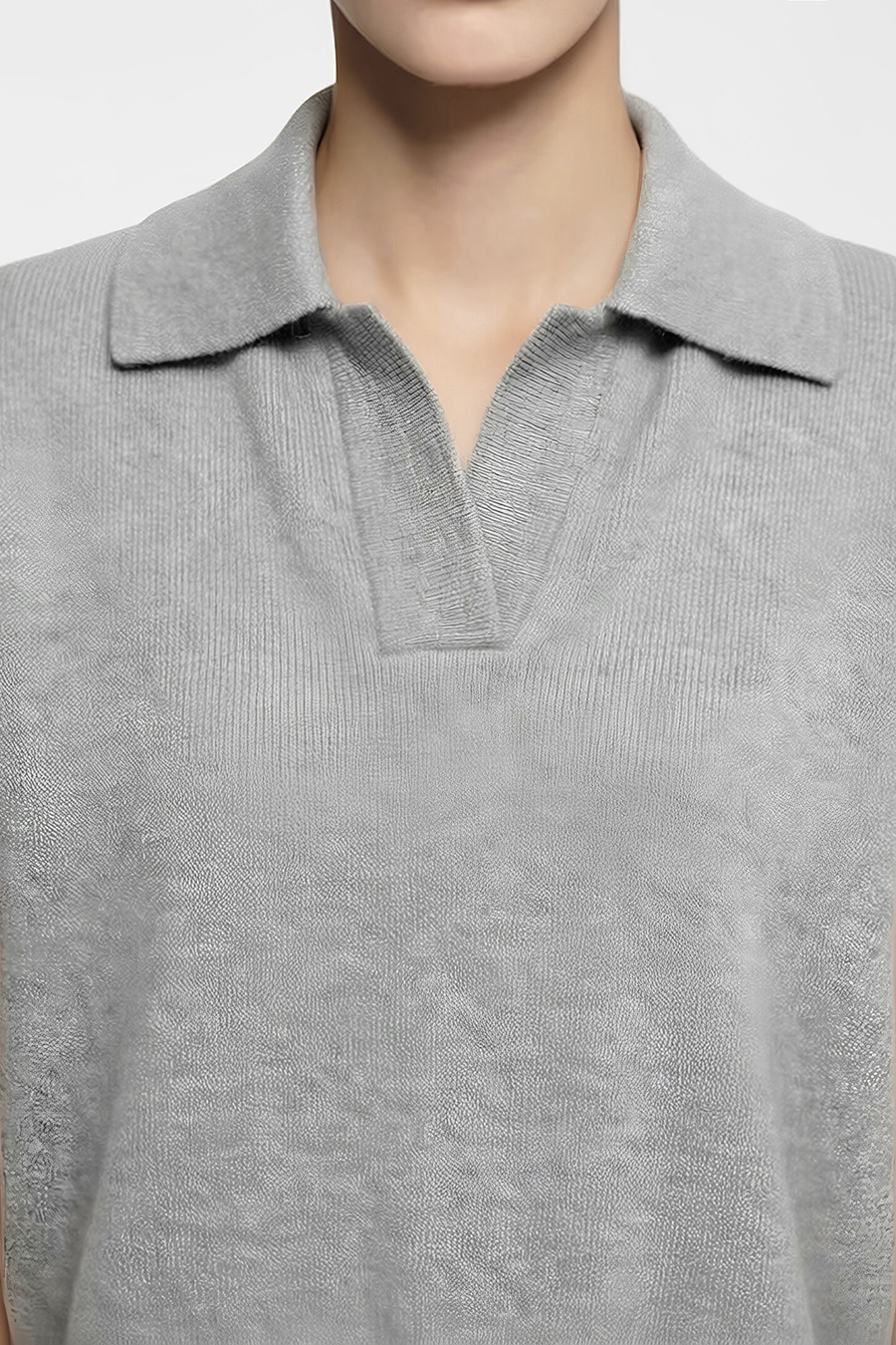 Polo Collar Knit Vest | AMII