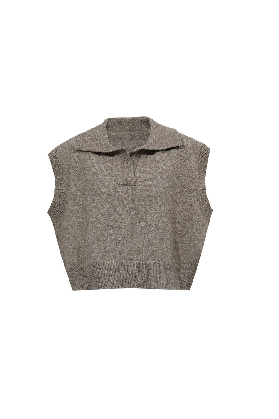 Polo Collar Knit Vest | AMII