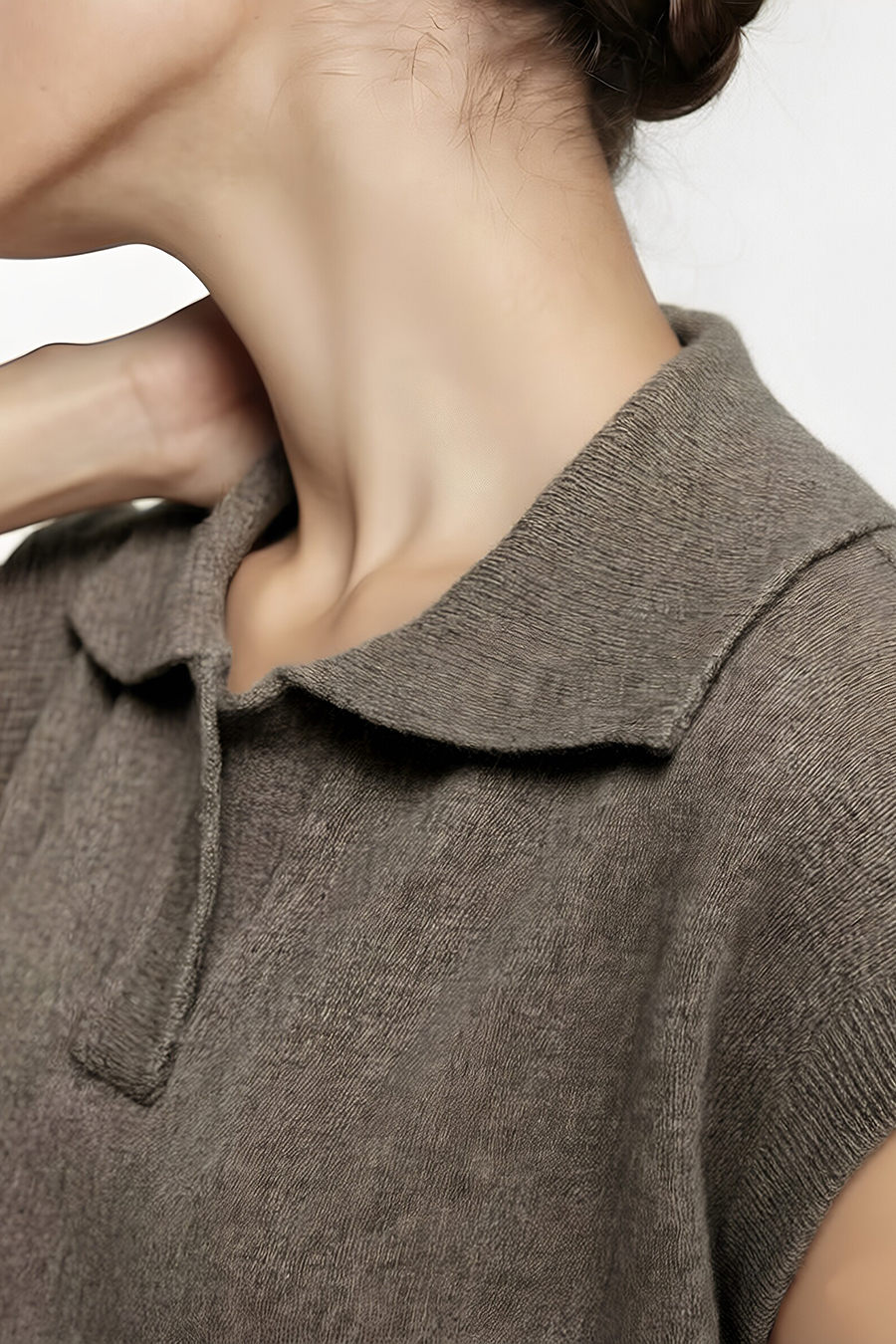Polo Collar Knit Vest | AMII