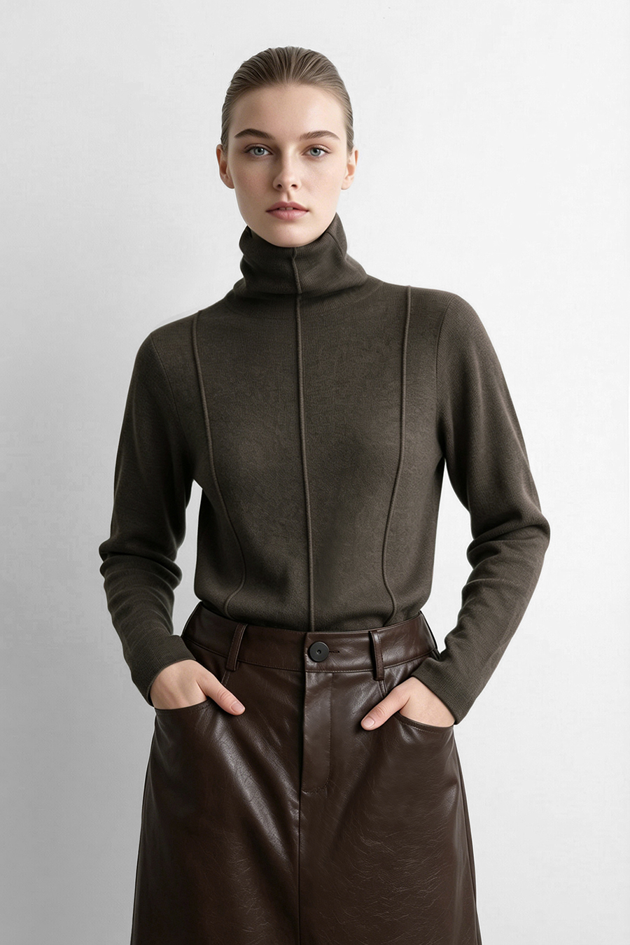 Versatile Slim-Fit Turtleneck Sweater | AMII