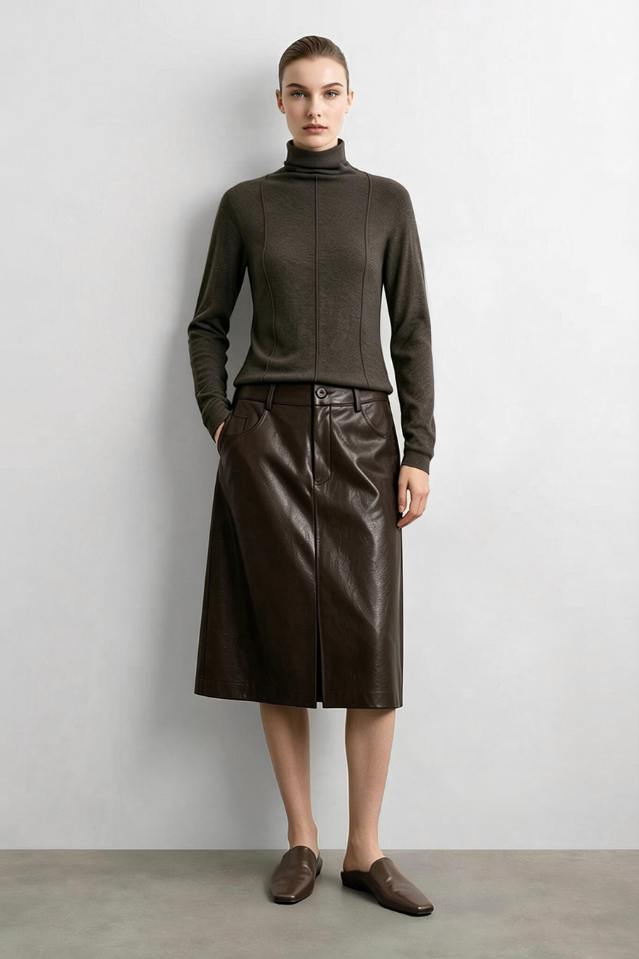 Versatile Slim-Fit Turtleneck Sweater | AMII