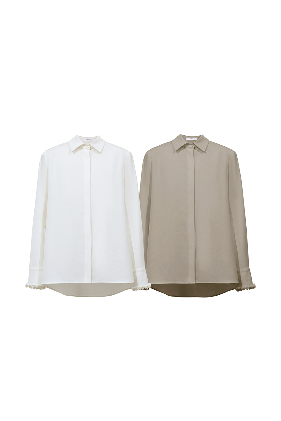 Beaded tape collared shirt|AMII