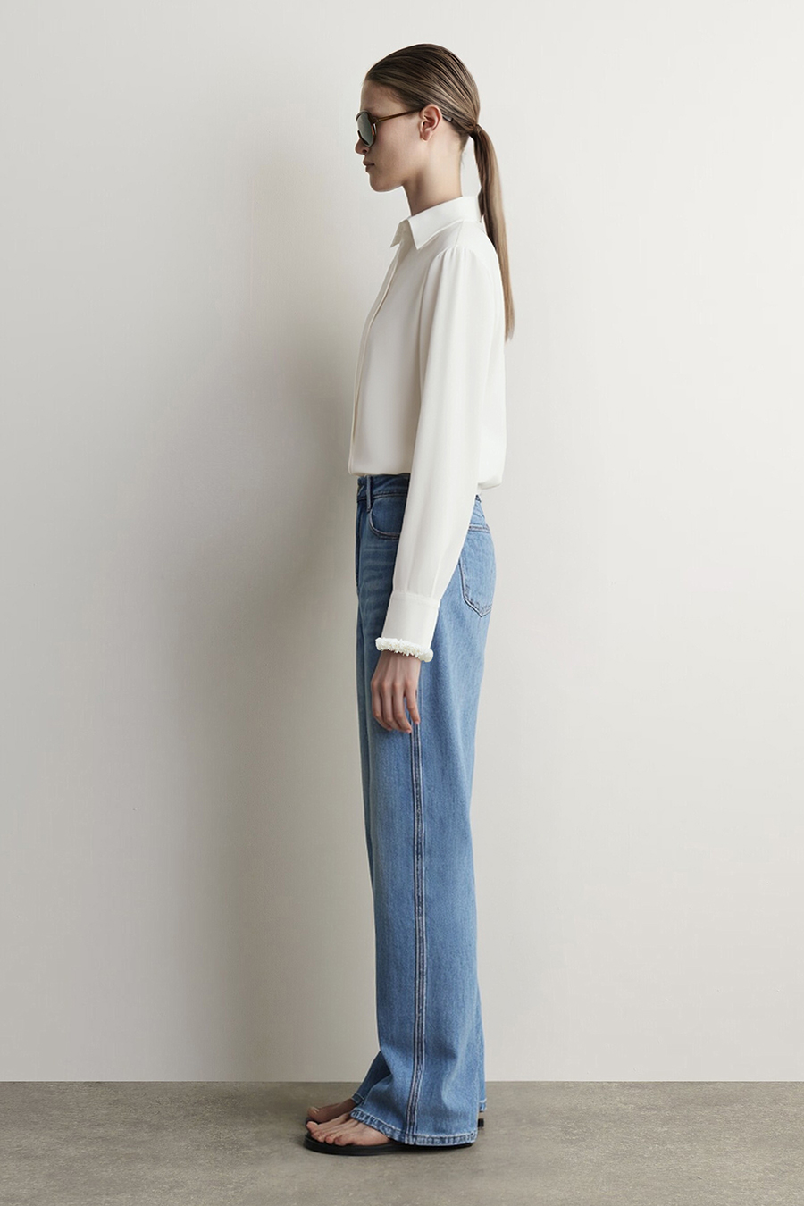 Beaded tape collared shirt|AMII
