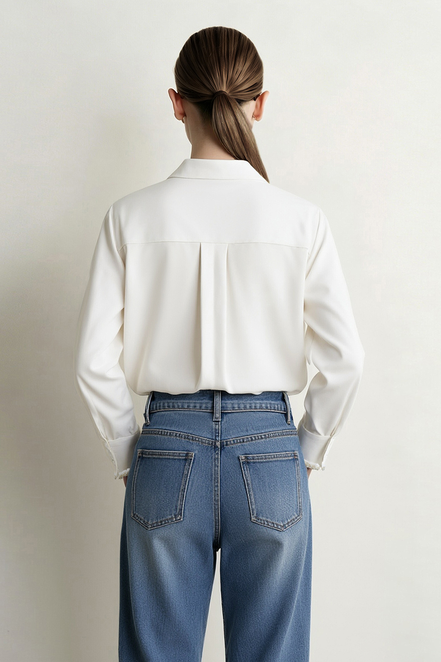 Beaded tape collared shirt|AMII