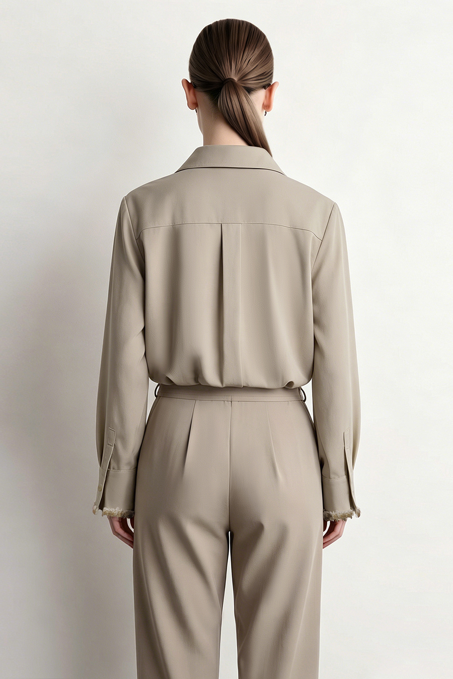 Beaded tape collared shirt|AMII