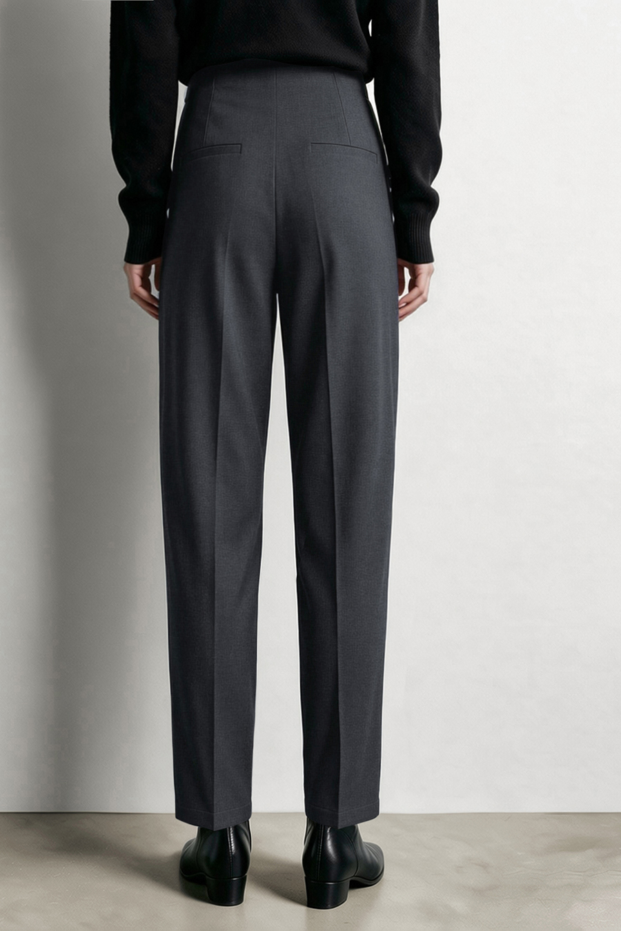 Pin‑Tuck Pleat Tapered Casual Pants|AMII