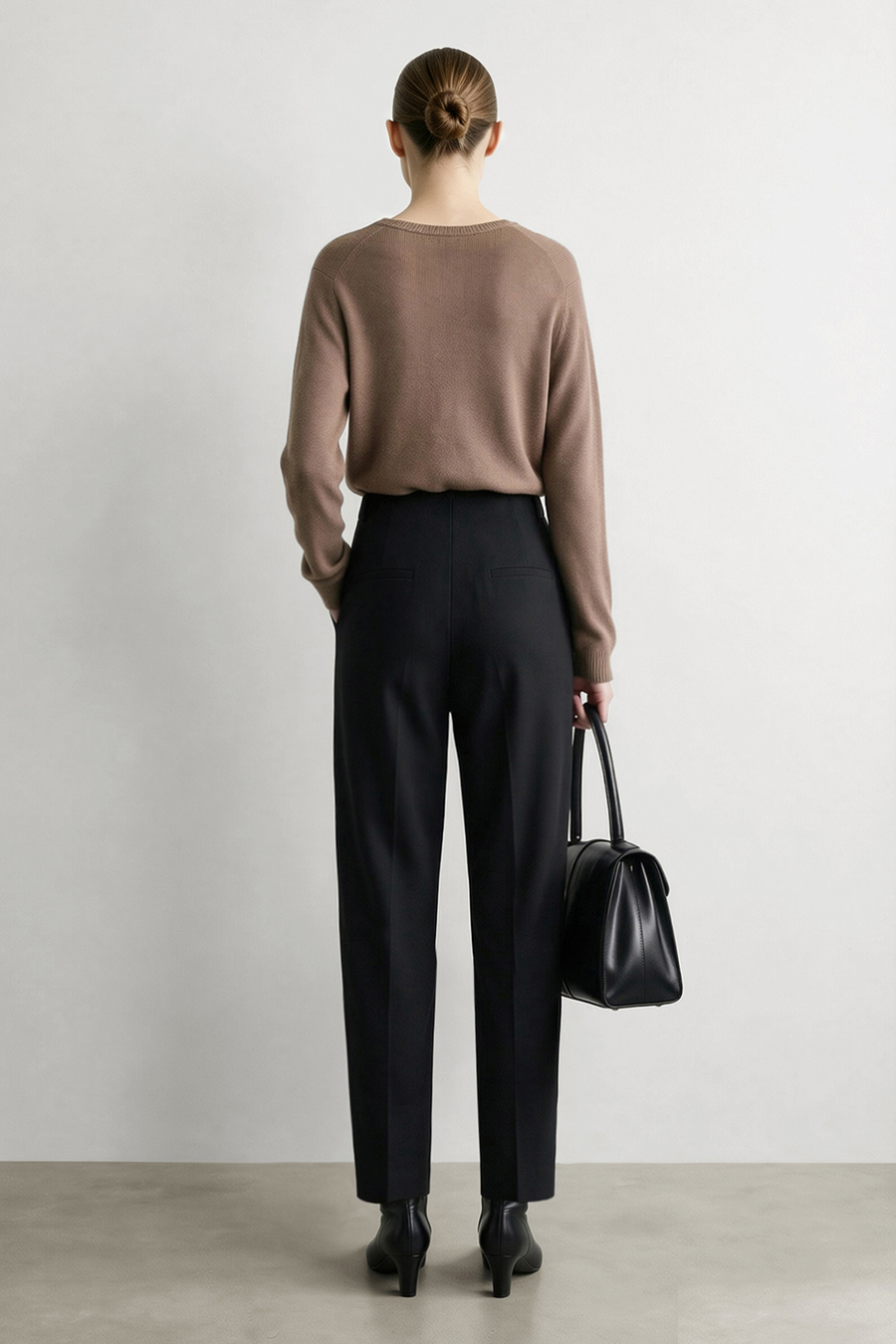 Pin‑Tuck Pleat Tapered Casual Pants|AMII
