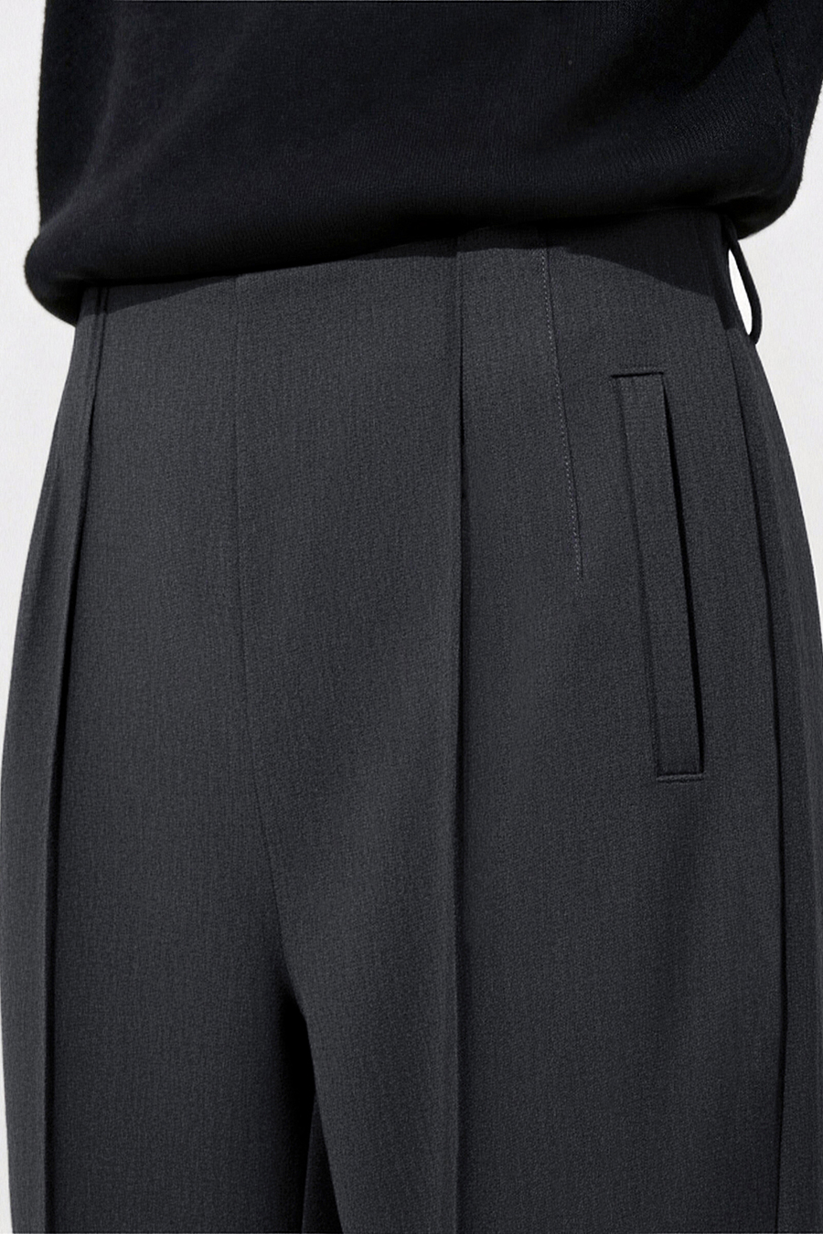 Pin‑Tuck Pleat Tapered Casual Pants|AMII