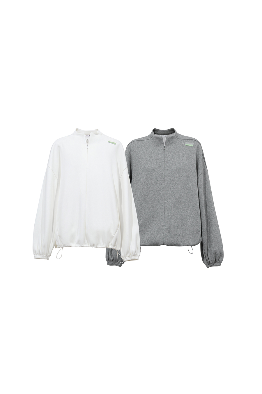 Stand Collar Zip Up Drawstring Hem Sweatshirt Jacket | AMII
