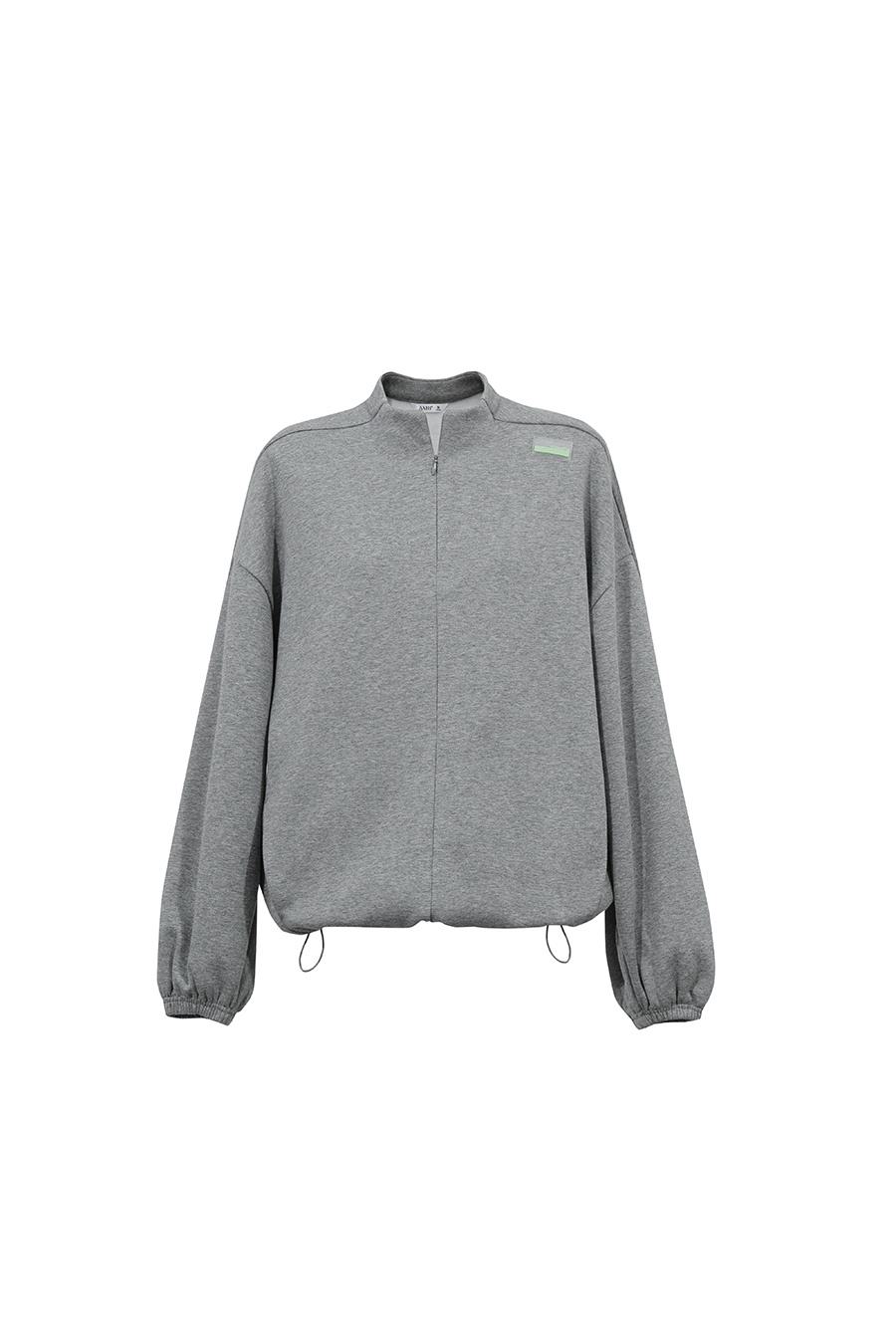 Stand Collar Zip Up Drawstring Hem Sweatshirt Jacket | AMII