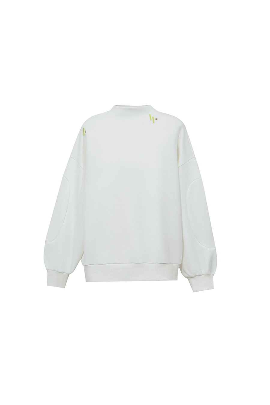Color‑contrast embroidered drop‑shoulder hoodie|AMII