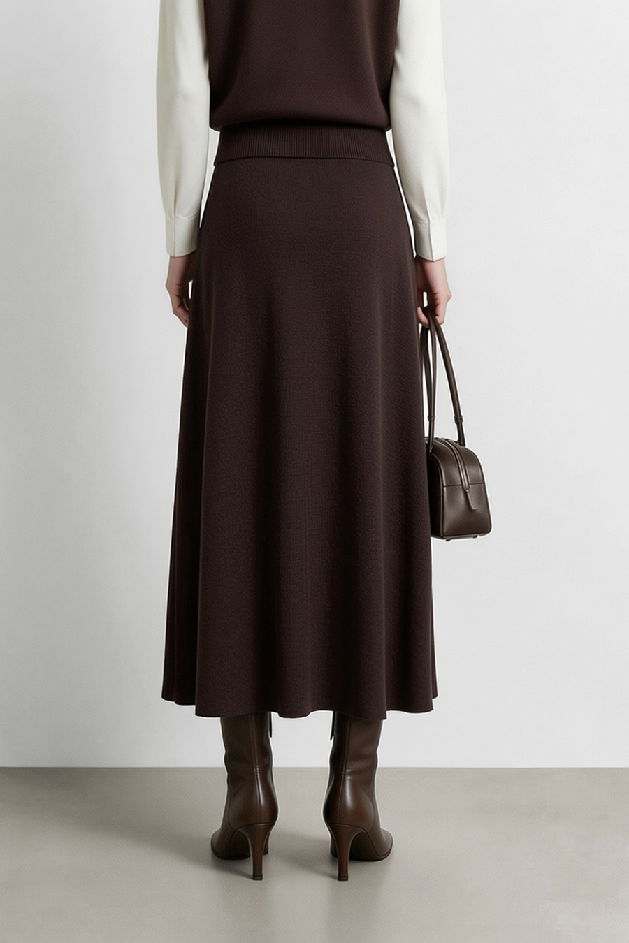 Casual High Waist Pocket Knit Skirt | AMII