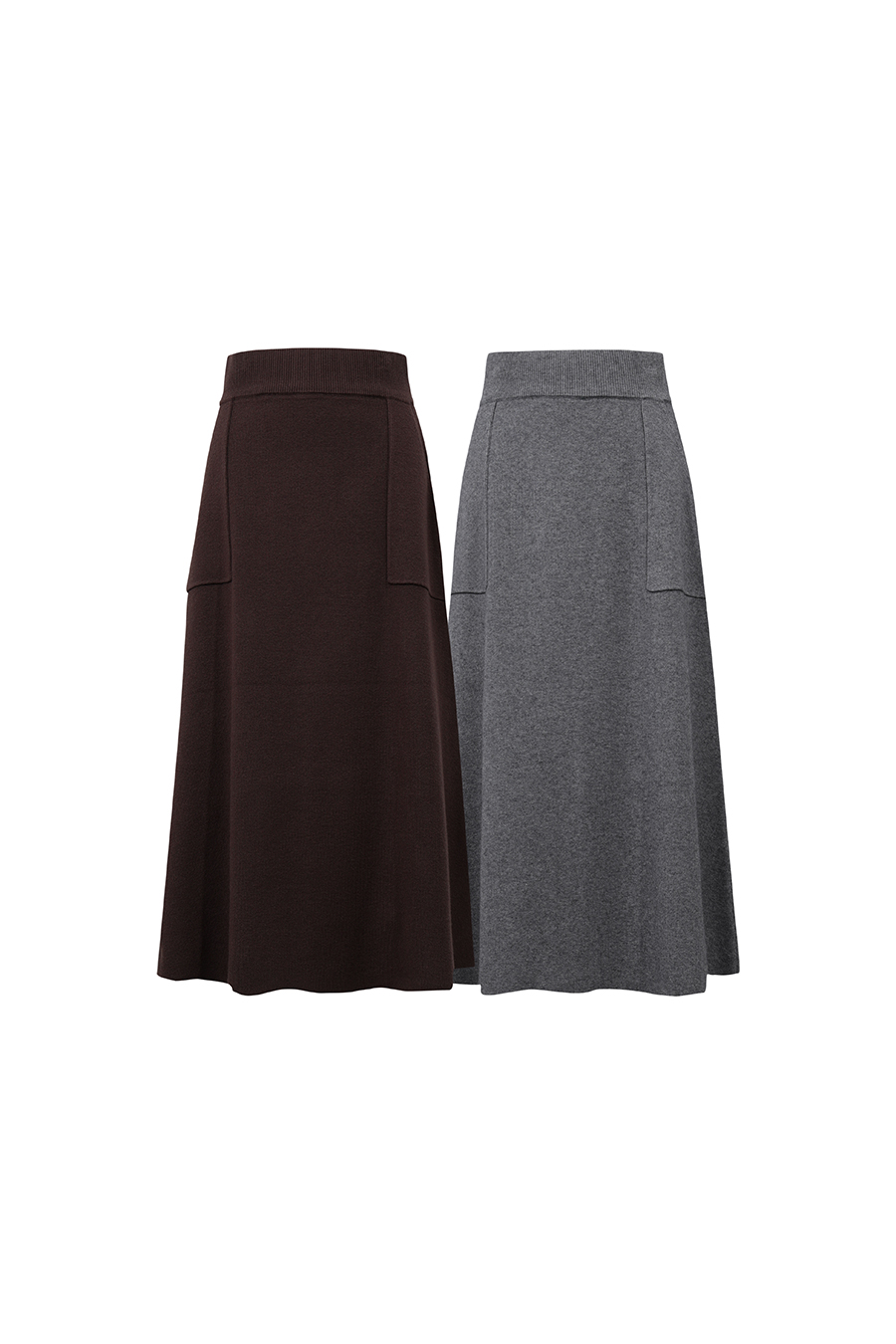 Casual High Waist Pocket Knit Skirt | AMII