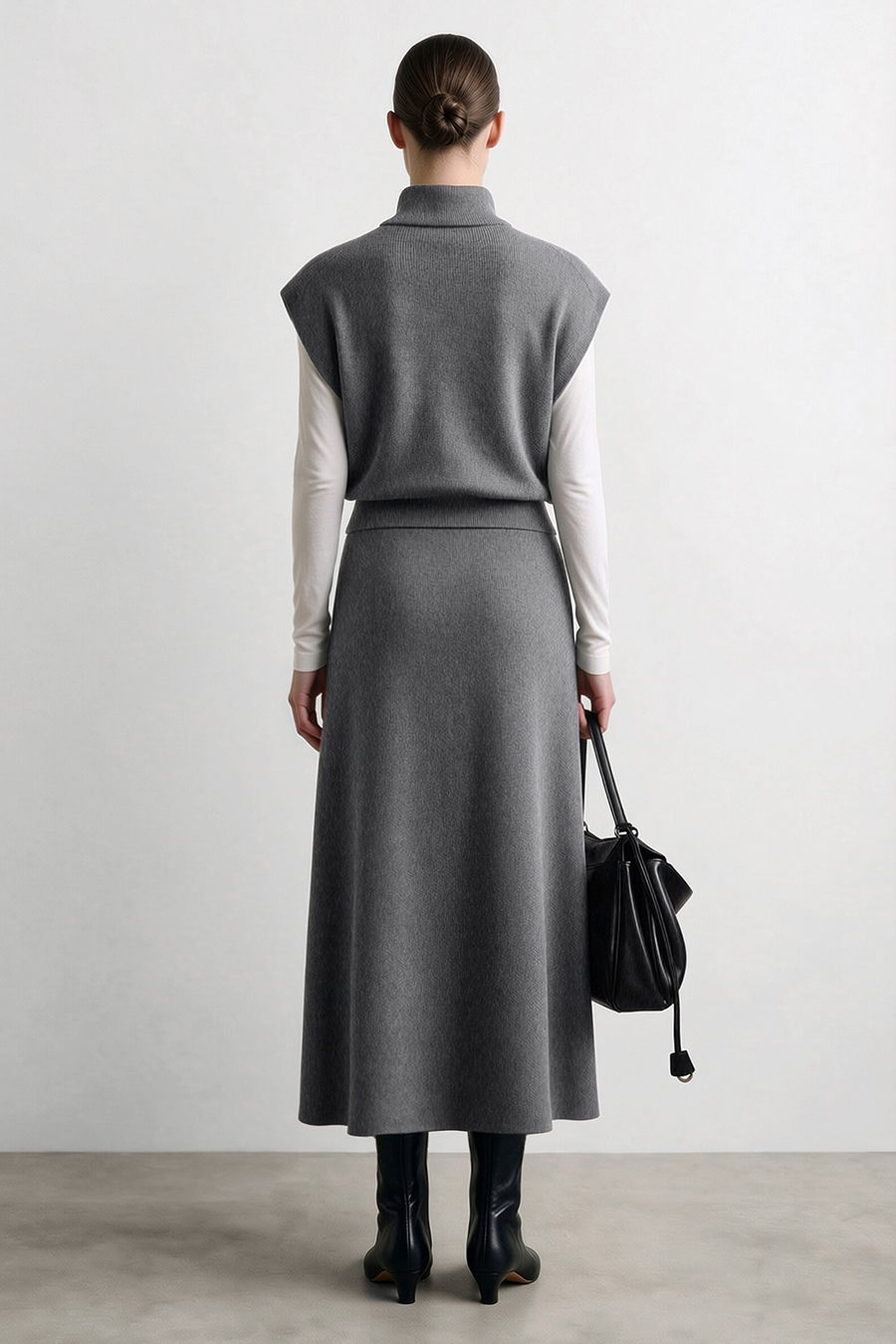 Casual High Waist Pocket Knit Skirt | AMII