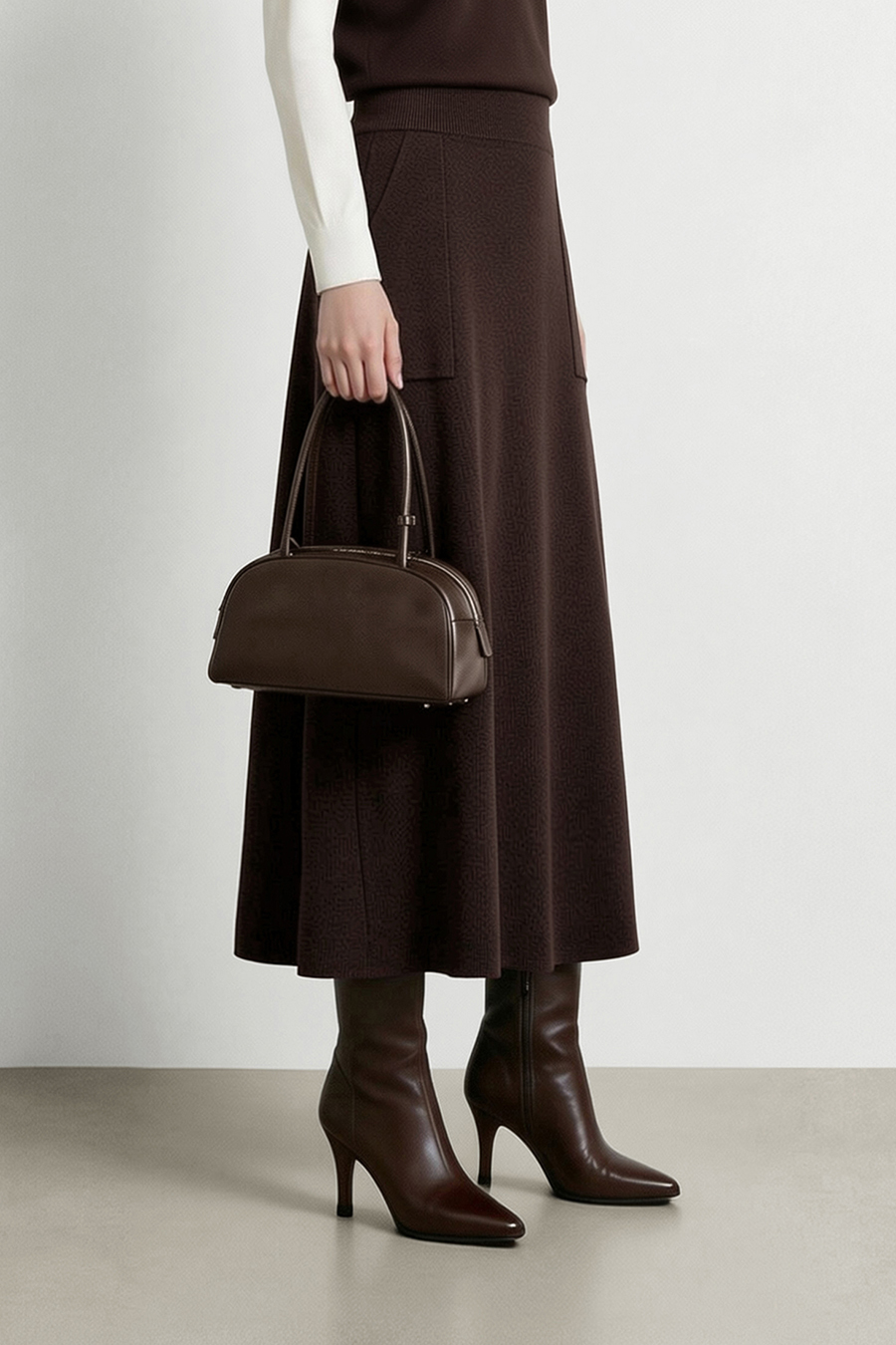 Casual High Waist Pocket Knit Skirt | AMII