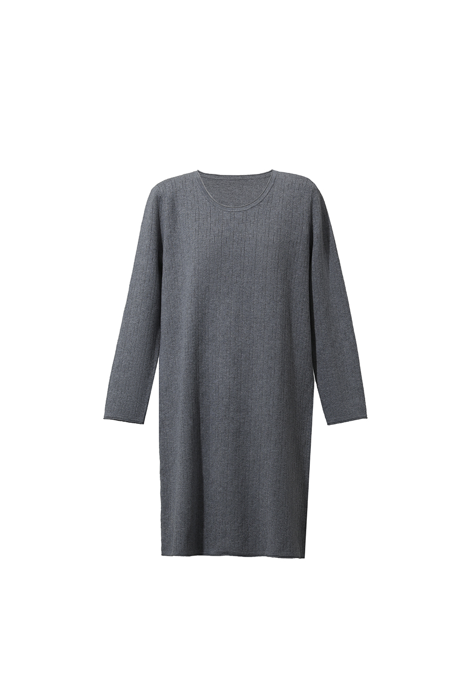 Round U-Neck Knit Dress|AMII