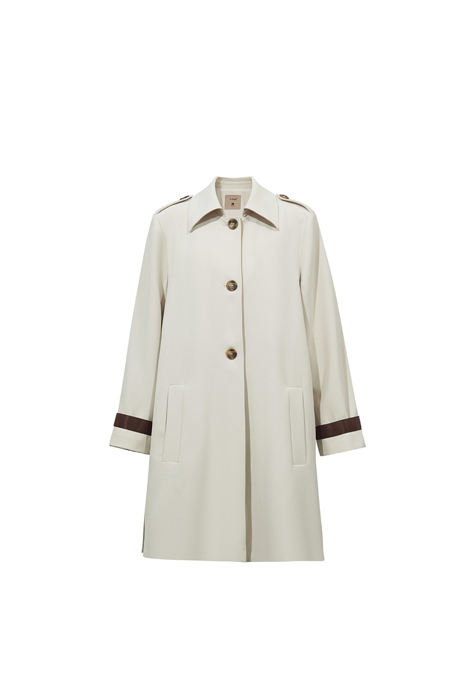 Contrast Webbing Lapel Trench Coat|AMII