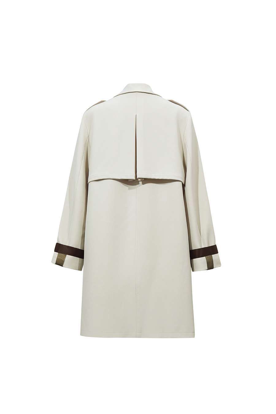 Contrast Webbing Lapel Trench Coat|AMII