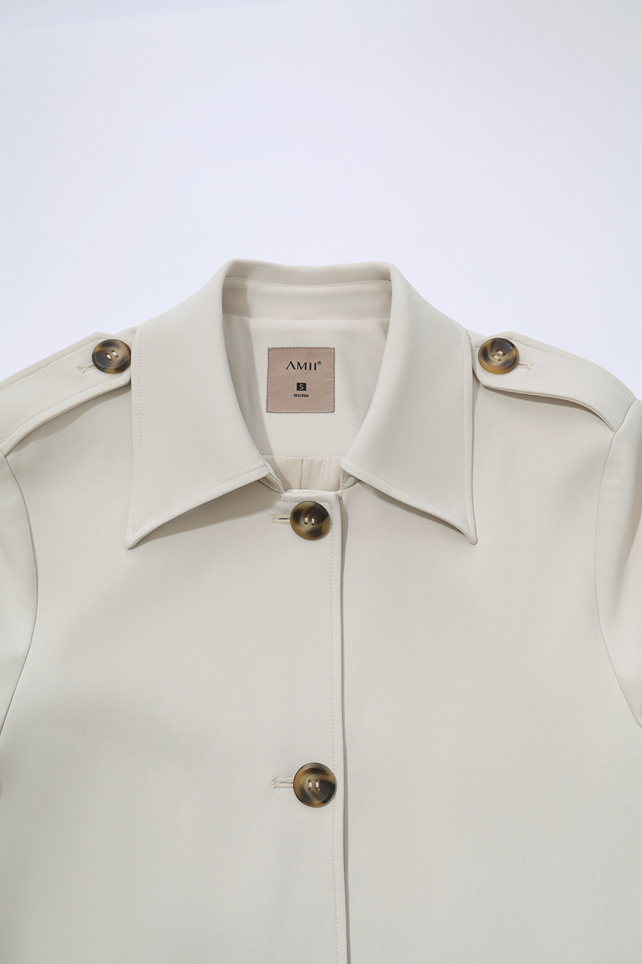 Contrast Webbing Lapel Trench Coat|AMII