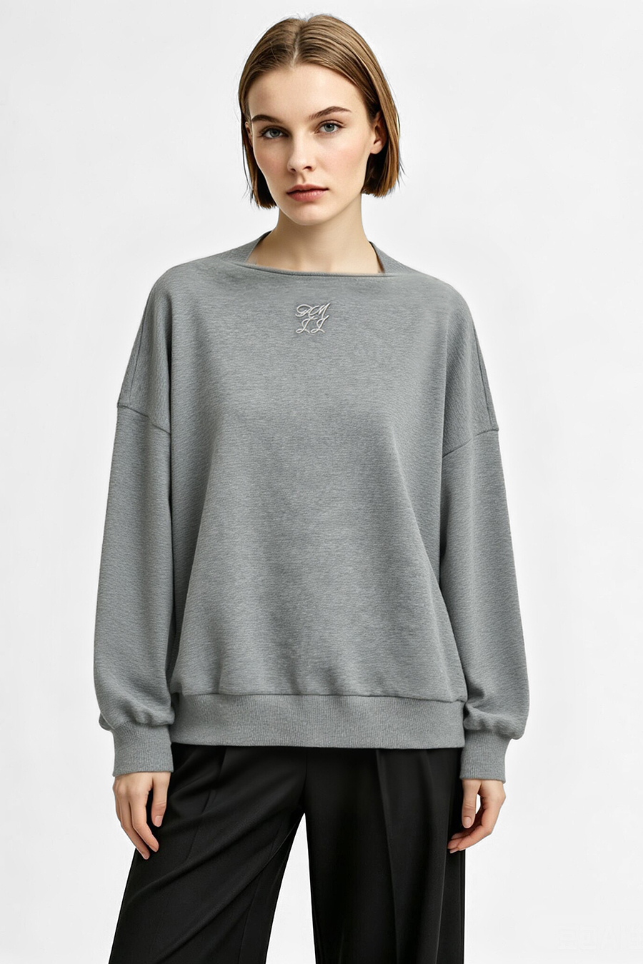 Script letter embroidered hoodie|AMII