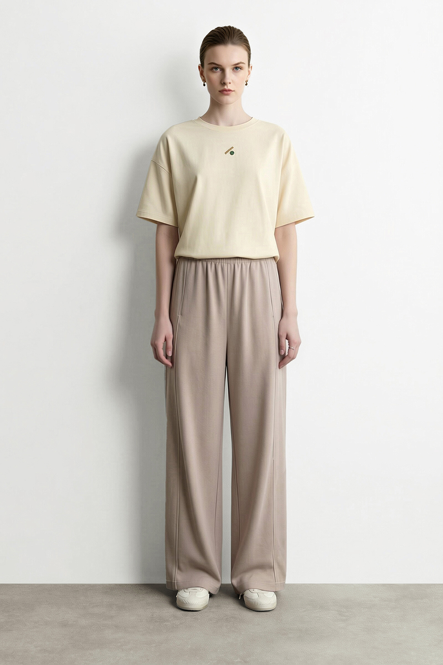 Geometric Embroidered 100% Cotton Tee | AMII