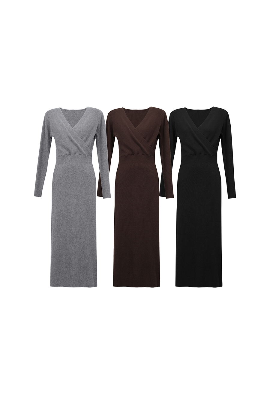 V-Neck Waist Cinched Dress | AMII