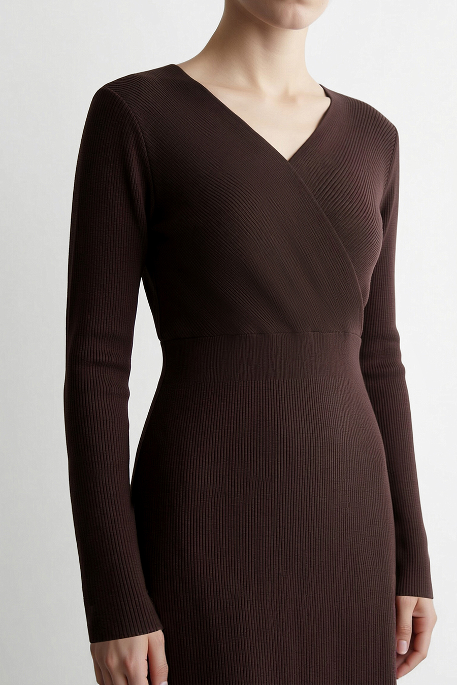 V-Neck Waist Cinched Dress | AMII
