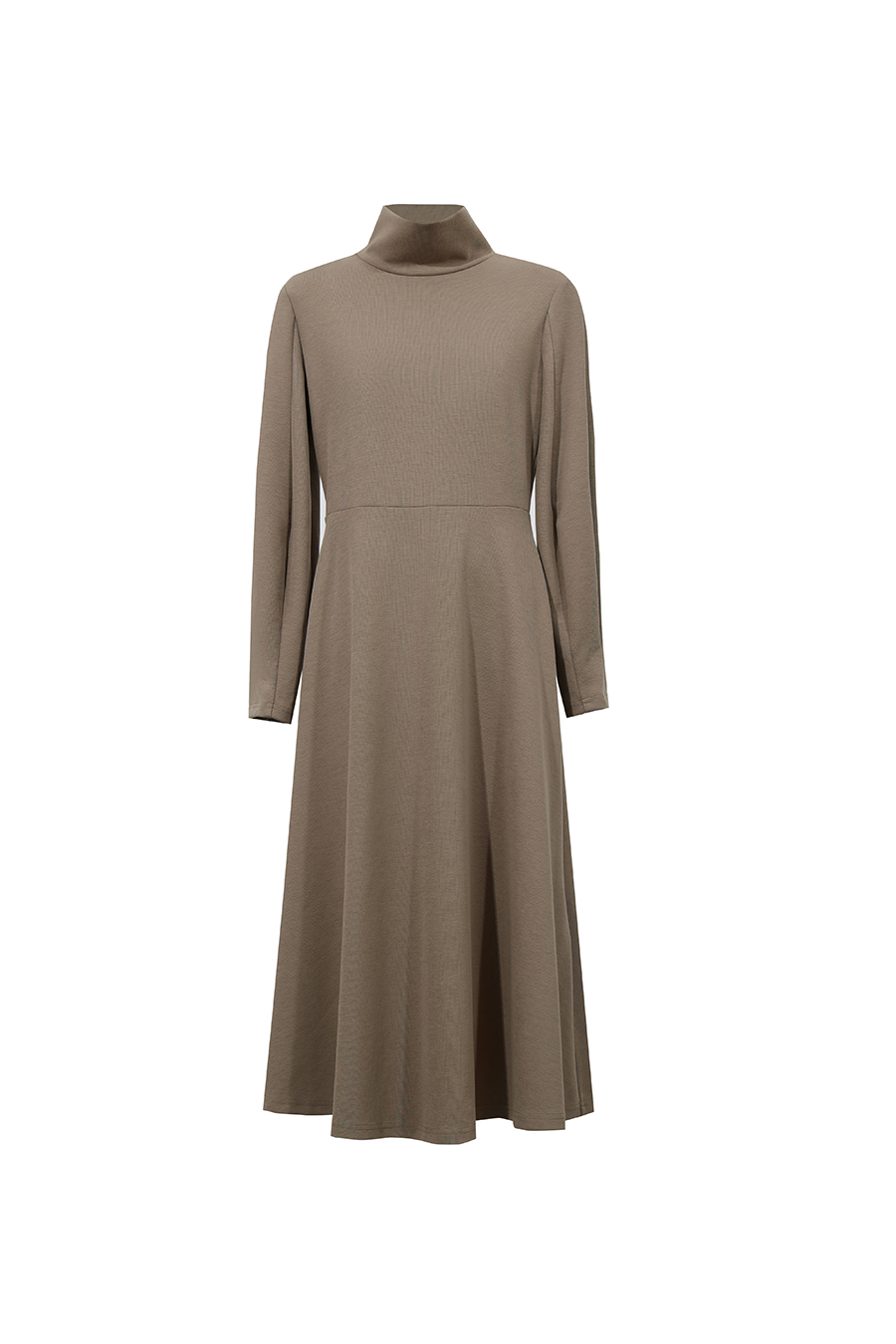 Mock Neck Waist-Cinching Dress|AMII