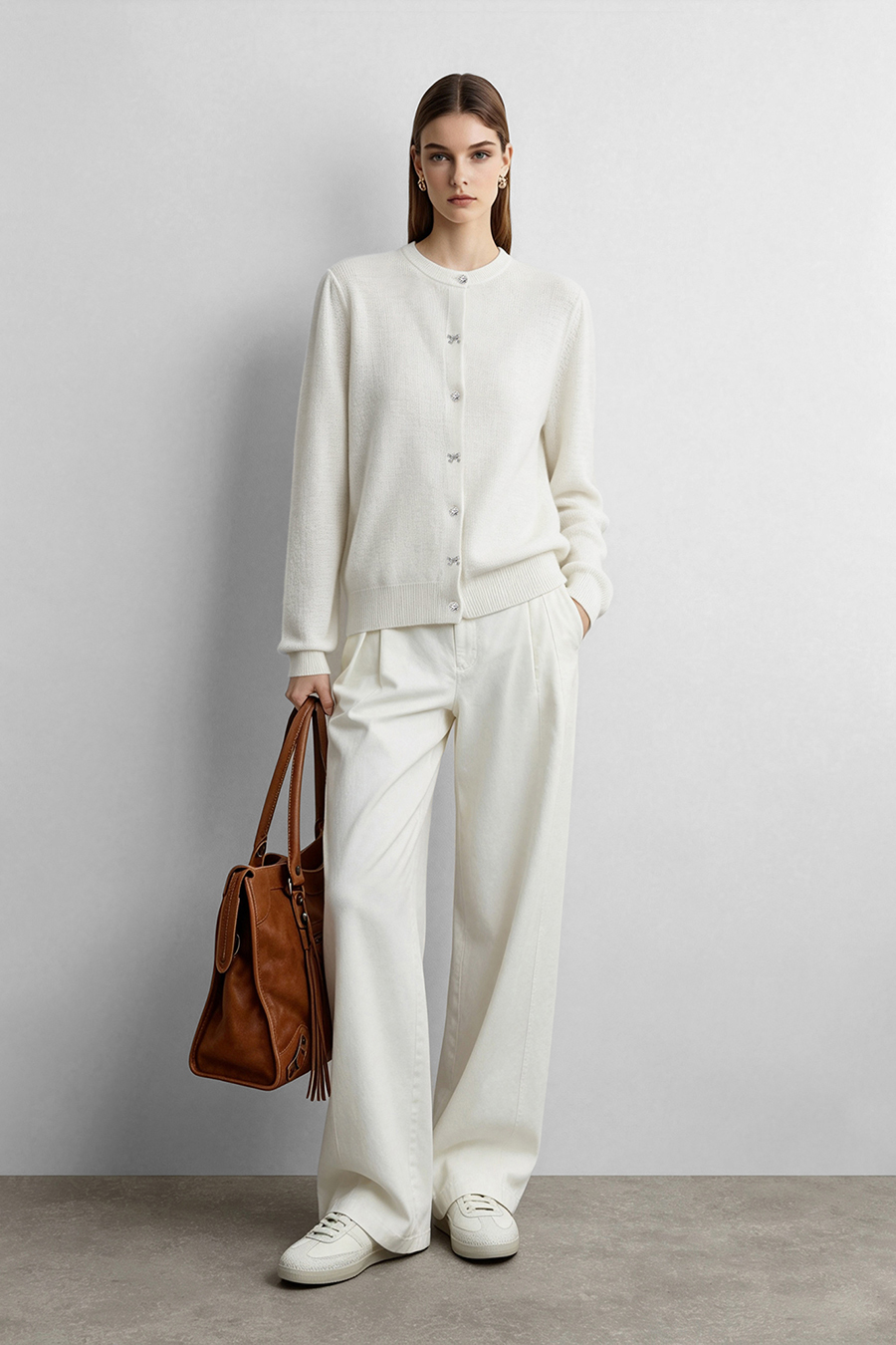 Bow Knot Button Knit Cardigan|AMII