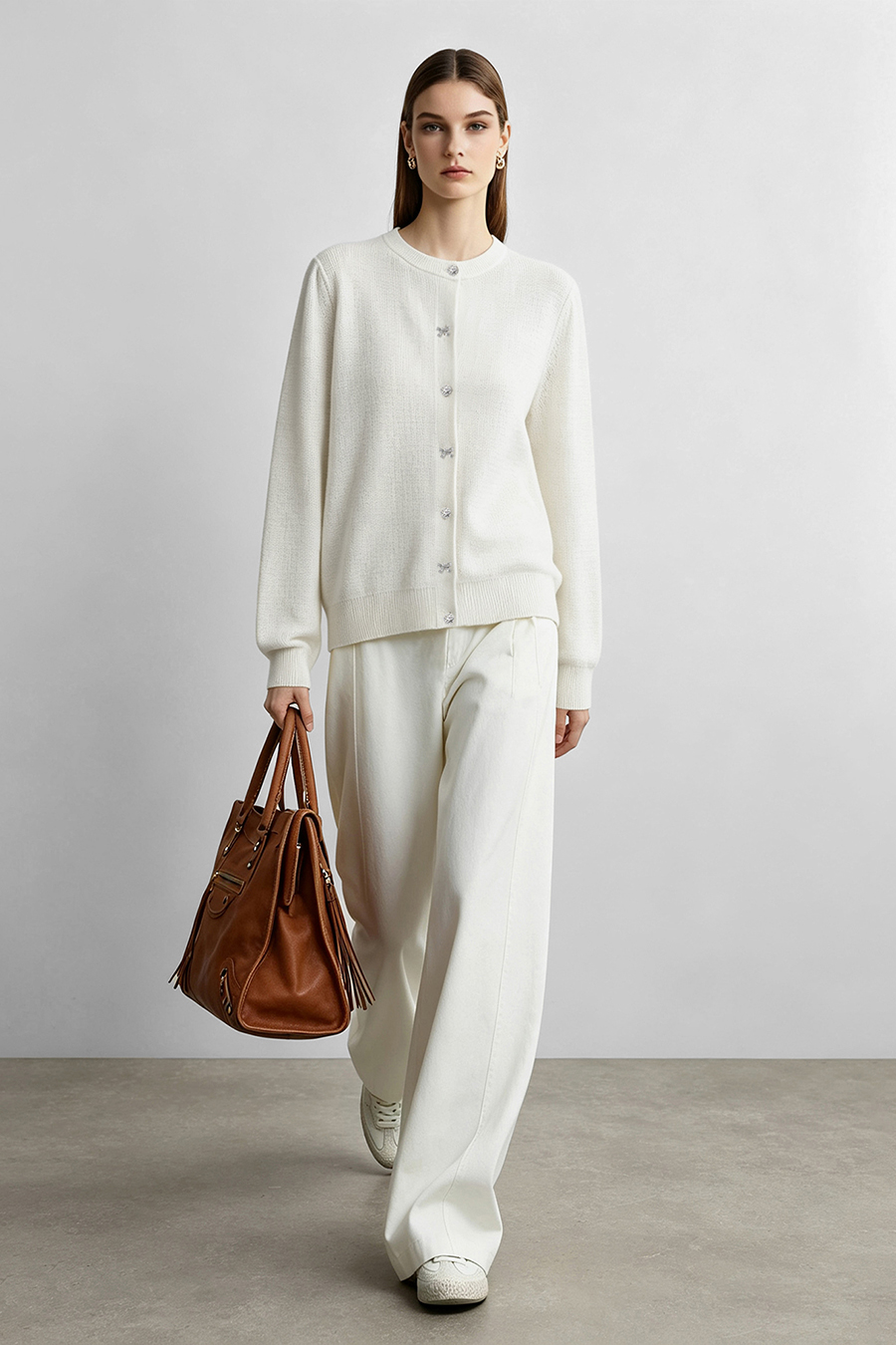 Bow Knot Button Knit Cardigan|AMII