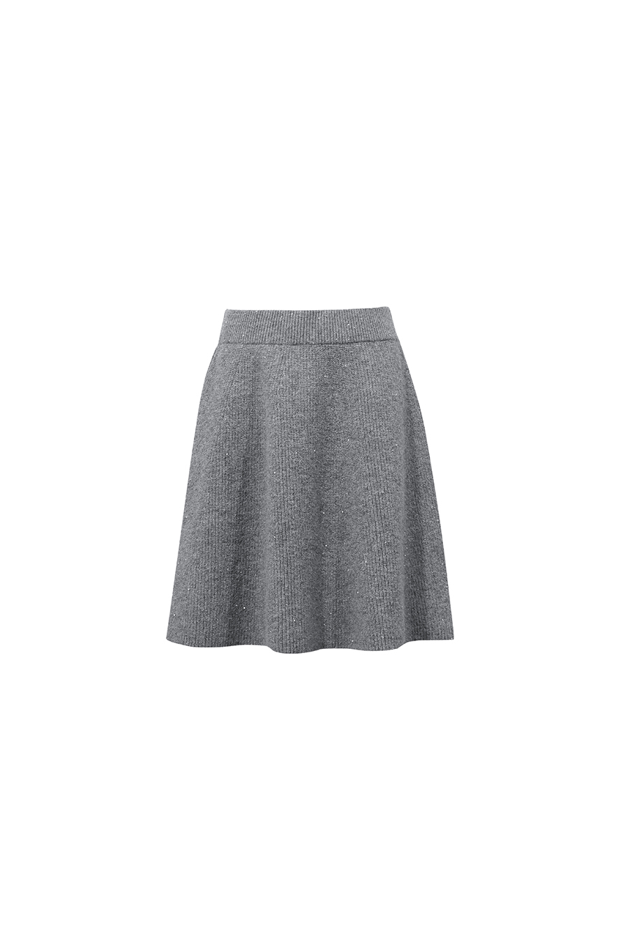 Sequin Floral Velvet Skirt|AMII